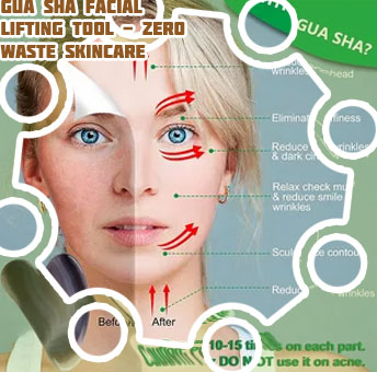 Jade gua sha tool before and after